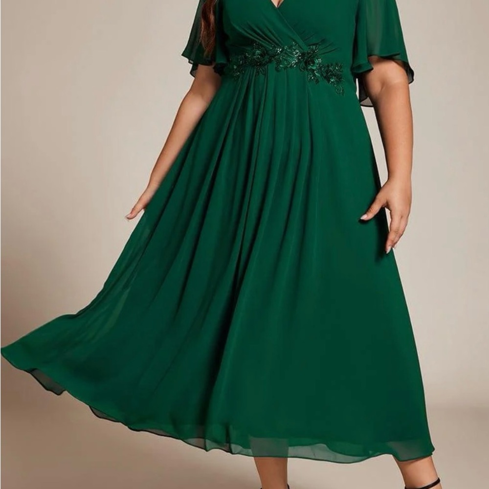 Ever Pretty Forest Green Midi Dress